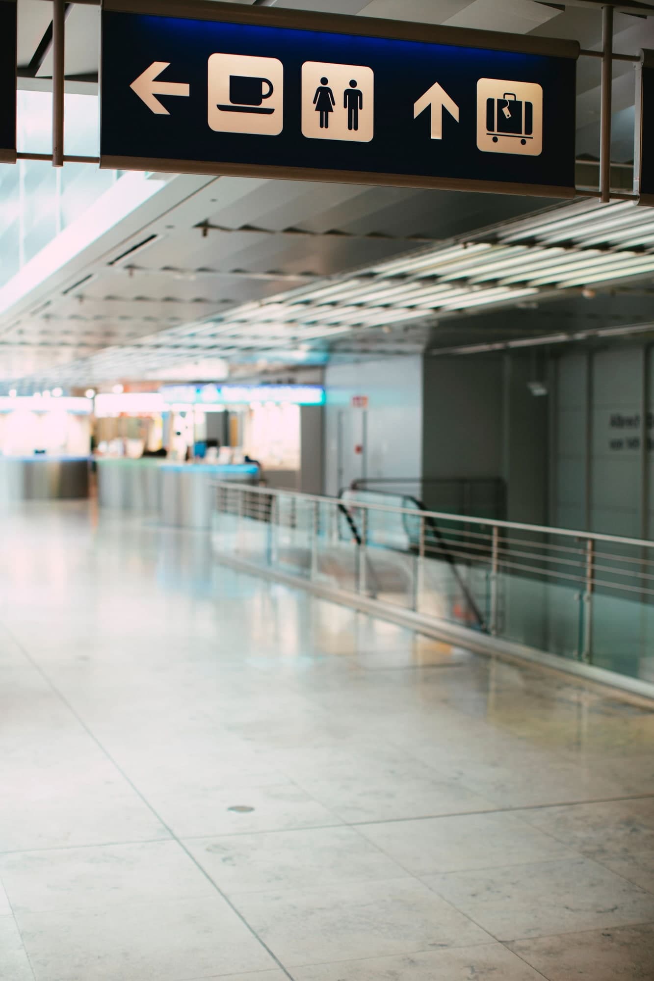 Airport terminal wayfinding signage